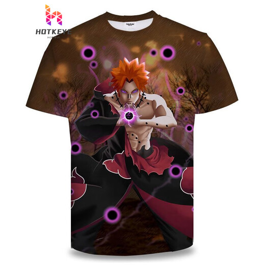 Yamamori Nanshi 2025 short-sleeved Naruto anime series T-shirt 3D printed trendy casual top Uchiha Itachi seal TXU1506 S suitable for 80-90Jin [Jin equals 0.5 kg]