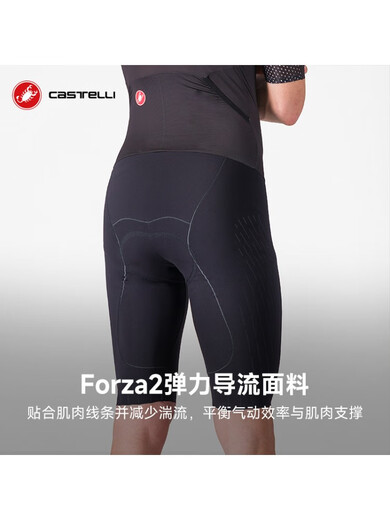 CASTELLIcastelli Scorpion 25 new men's triathlon cycling suit jumpsuit short-sleeved professional competition quick-drying breathable 010 black M