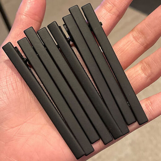 Black seamless face wash hairpin side face wash bangs clip forehead makeup clip one-word duckbill clip hairpin headwear black 10-piece set hot sale