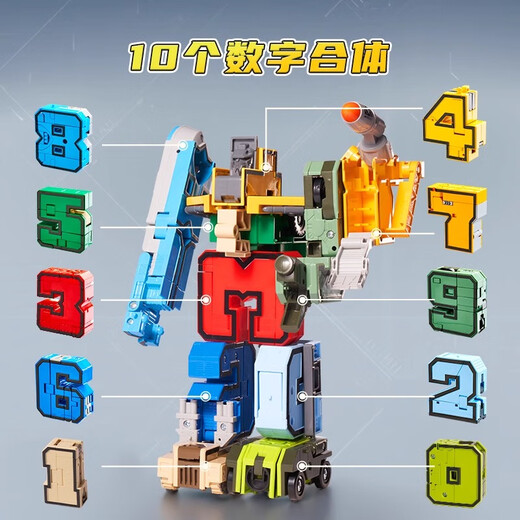 小小亲数字变形玩具机器人金刚儿童积木拼装字母3-6男孩生日六一节礼物 26字母+10数字+5符号-彩盒装