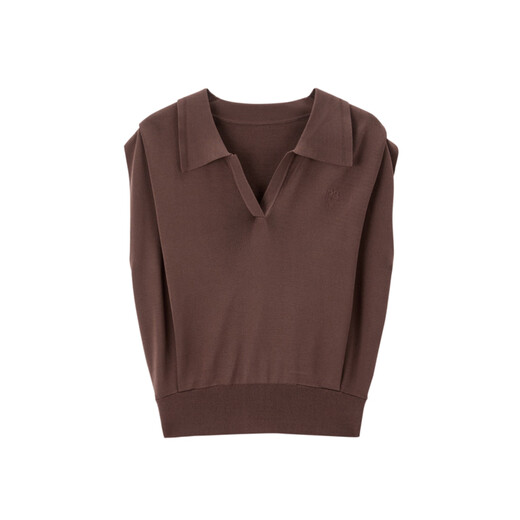 
Peacebird [same style in the mall] 25 autumn new vest-style texture lapel sweater for women A1EEF3P02 cloth bag brown S 155