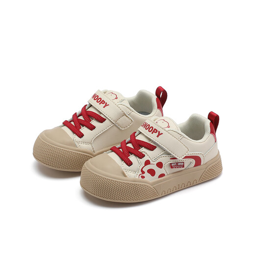SNOOPY Snoopy children's shoes children's toddler shoes baby cute panda sneakers boys and girls sneakers 3877 rice red 25