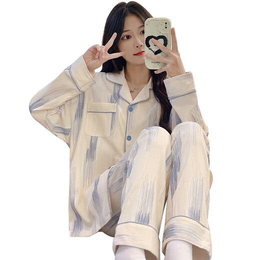 
Sangpu Pajamas Women's Spring and Autumn Long Sleeve Trousers Summer 2025 New Sweet and Cute Autumn and Winter Home Suit Set 3882 M:[75-100Jin[Jin equals 0.5 kg]]