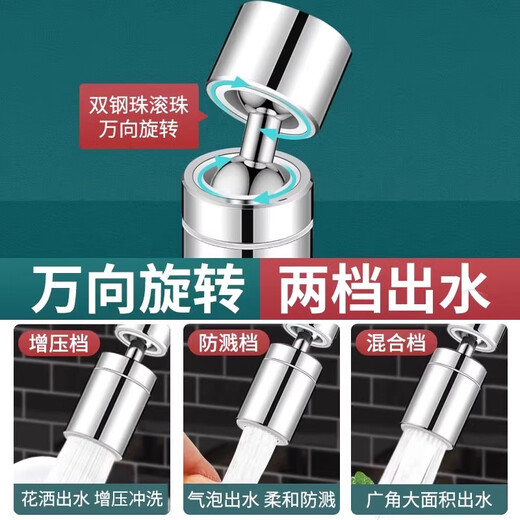 XINCONG faucet extender kitchen splash-proof water artifact joint universal foam filter conversion nozzle upgrade model [1 pack] single-speed universal rotation