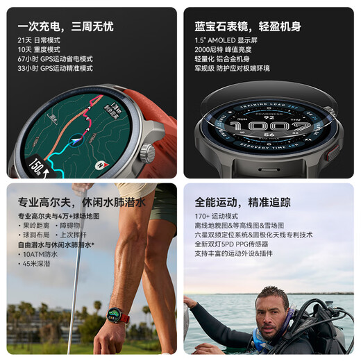 Amazfit Huami Balance 2 Smart Watch 47mm Professional Sport Training Recovery GPS -Positionierung Blut Sauerstofferkennung Herzfrequenz Überwachung Scheibe Bluetooth Call Long Battery Watch