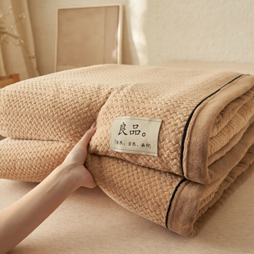 Langsha (langsha) winter thickened blanket and quilt cover dual-purpose flannel small blanket nap blanket sofa blanket quilt cover coral velvet blanket quilt Qingmu Mituo double-layer thickened heat storage and warmth 220x240cm zipper quilt cover blanket about 5 Jin Jin equals 0.5 kg