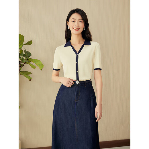 YINER音儿2025年夏季女装【天丝+醋酸】莱赛尔丹宁A字牛仔半身裙 藏蓝 S 36