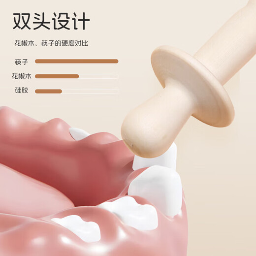 Dr. Ma's Baby Zanthoxylum Wood Teething Glue Stick Baby Molars and Gnawing Toy 0-1 Years Old Teething Glue Zanthoxylum Wood Teething Stick Double Head 1 Pack Storage Box + Red String