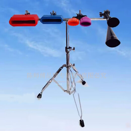 
Master Chen folk music strikes bass bangzi jazz drum plastic cowbell opera troupe wooden fish combination red and blue bangzi + small trumpet bracket + drum stick