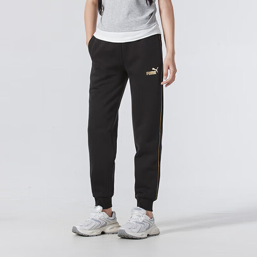 彪马（PUMA）g套装女装 金标运动服 短款针织外套夹克 加绒保暖跑步长裤休闲裤 633795-96+685334-01 S