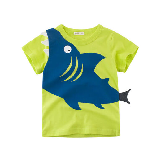 TTPMER Summer Boy Kurzarm T-Shirt Cotton Cartoon Dinosaurier Design Ins Style 9716 Militärblau 120