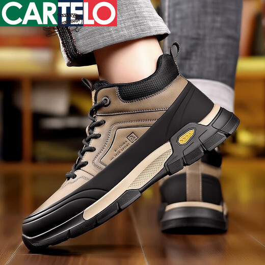 Cartelo Cotton Chaussures pour hommes en 2025 hiver nouveau cuir authentique plus Velvet Boots de neige en laine épaissi pour les hommes Chaussures masculines chaudes et décontractées