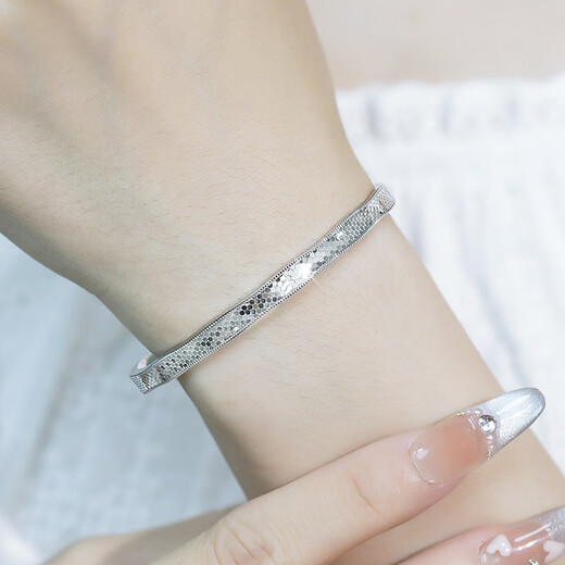 COISE platinum pt950 bracelet for women high-end crushed ice bracelet ins solid platinum bracelet birthday gift for wife and girlfriend sparkling scale platinum bracelet 54 rings