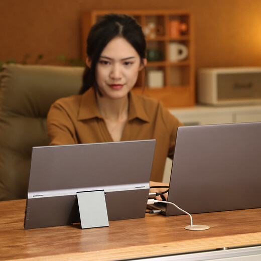 Kung Fu Dog KUNG FU GO tragbares Display 14 Zoll 3K vollständig laminiertes CNC-Vollaluminium-Legierung silbergraue Textur High-End-Notebook dedizierter ultradünner schmalkantiger geteilter sekundärer Bildschirm Erweiterung mobiler tragbarer Mini-Bildschirm A14S silbergrau