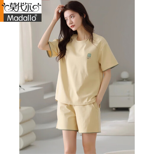 莫代尔睡衣女2025夏季新疆棉短袖短裤简约休闲棉质薄款家居服套装可外穿 Z9859 2XL 建议140-160斤