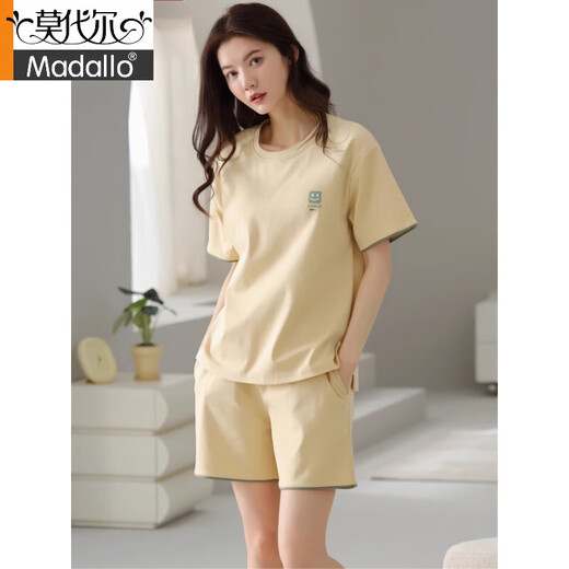 莫代尔睡衣女2025夏季新疆棉短袖短裤简约休闲棉质薄款家居服套装可外穿 Z9859 2XL 建议140-160斤