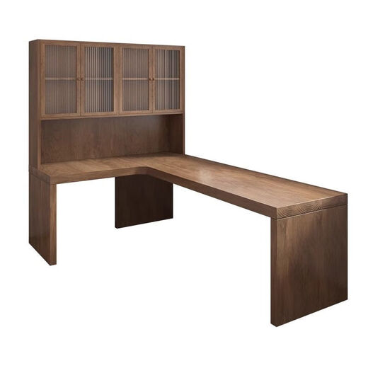 Geyan solid wood L-shaped corner desk bookshelf computer desk double writing desk 7 feet bedroom office student study table corner desk with bookcase 140*100