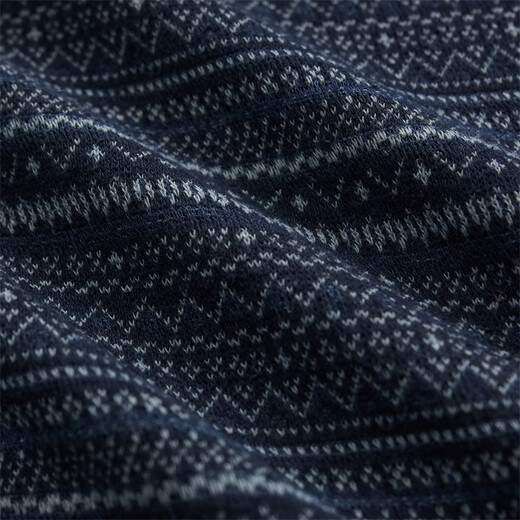 RRL Men's Fall 25 Indigo Cotton Jacquard Henry Shirt RL95091 400-Multicolor L