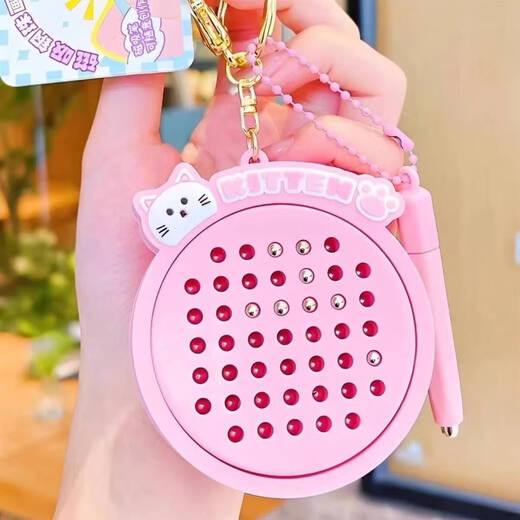 Cat Magnetic Fun Stahl Ball Malerei Brett entpackt kreativer Keychain-Cartoon-Spielzeug Beste Freunde Paar Bag Anhänger Magnetische kleine Malplatte [Hängende Manschette und 1 Stift]-Blau keine Spezifikationen