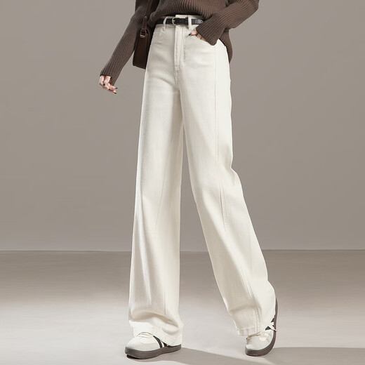 
Cypress House drooping narrow version wide-leg pants for women 2025 autumn new style fashionable solid color simple washing jeans