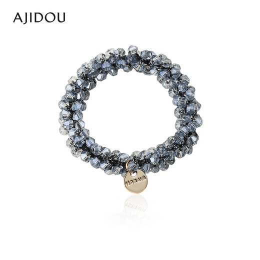 AJIDOU Aji bean hair band casual elastic crystal hair rope fashionable personalized hair band headband birthday gift gray blue 1 piece