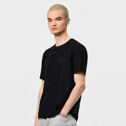 VJC [gleicher Stil für die Theke] 2025 Frühlings- und Sommer -Herren Mode kontrastierter Polo -Hemd Trendy Pendler B25BA1048 Schwarz Blume XL /52