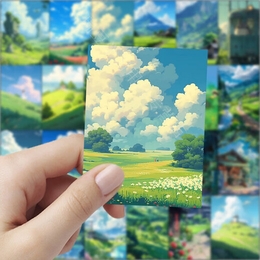 Modou Shenghuo 126 Miyazaki Hayao's Summer Scenery Stickers ins Decorative Avatar Handbook Mobile Phone Computer Waterproof Stickers Limited Time Promotion Miyazaki Hayao's Summer *63 Photos Not Duplicate