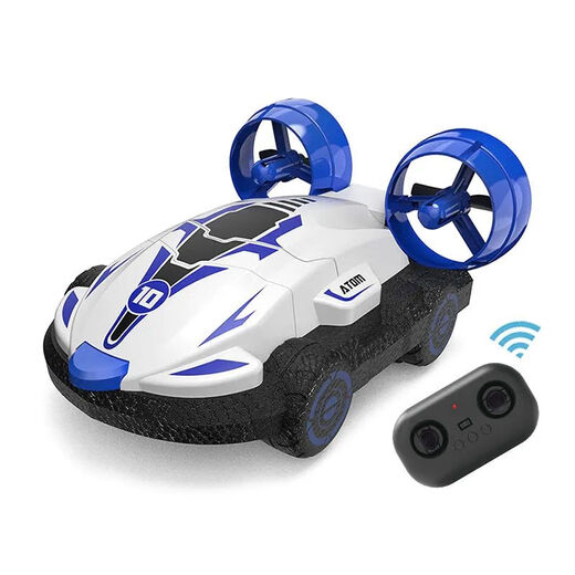 Amphibious Fernbedienungskontrollboot Speed Boy und Mädchen Sommer Beach Kinderspielzeug Hoverboat Wasserwagen Schnellboot Weiß und Blau Wasser und Landfahrzeug offizieller Standard