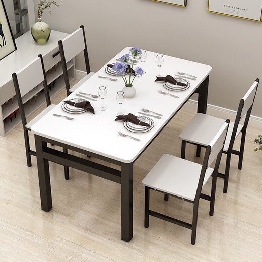 Hongtong modern small apartment household simple dining table chair dining table rectangular fast food restaurant dining table combination simple reinforced 14070 single table