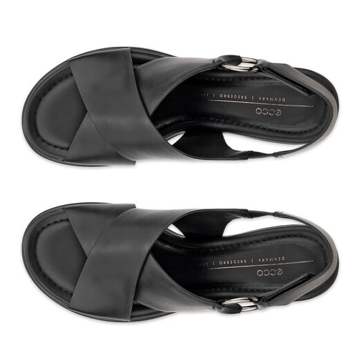 ECCO Women's Shoes 25 Summer New Sandals Cowhide Casual Comfortable Low Heel Fashion Casual Sandals 222813 222813-01001 37