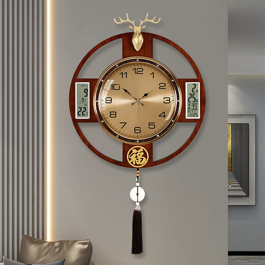 Zhuangshu Wall Clock 2025 New Home Living Room Silent New Chinese Watch Creative Light Luxury Wall Quartz Clock 6227