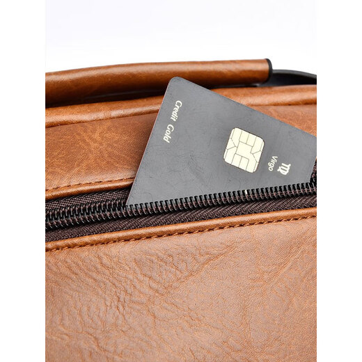 Shoulder bag for men, high-end, large capacity, men's bag, business briefcase, men's casual shoulder bag, hand-held crossbody bag, dark brown (without logo)