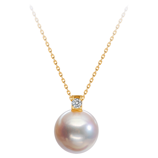 Nanzhu Palace Princess Diana's 925 silver freshwater pearl pendant single round female 925 silver freshwater pearl pendant_fashionable and versatile 13-14mm