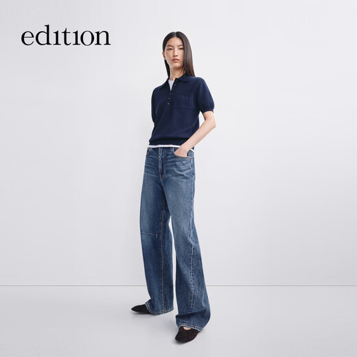 Pull d'édition pour femmes 2025 automne Nouveau polo intellectuel à manches courtes à manches courtes à manches courtes
