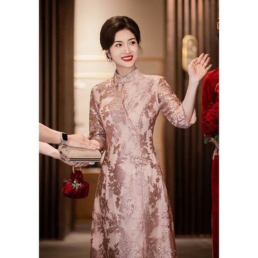 Su Lai's daughter is getting married and her mother's high-end dress 25 new long-sleeved wedding dress mother's high-end noble young lace 4XL