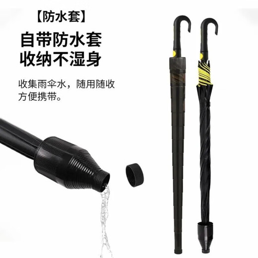 Enlarged bold golf waterproof cover black plastic rain or shine umbrella storm umbrella extra large three-person umbrella sun protection ultraviolet rays enlarged and strengthened yellow straight handle