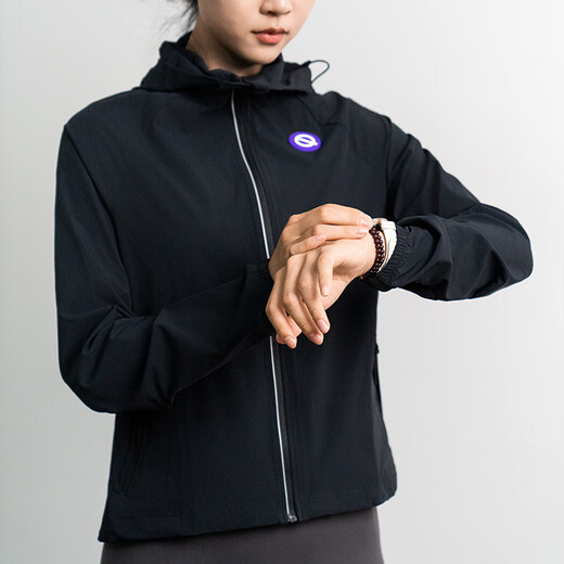 QINKUNG轻功跑步风衣运动外套男女款 QINKUNG户外多功能春季防风外套 【女款】墨紫色 XS