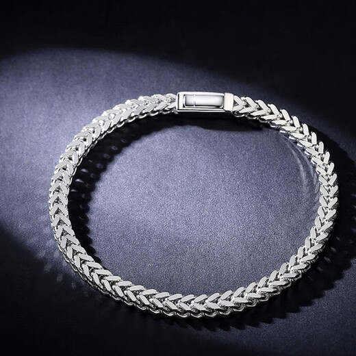 Platinum bracelet men's boutique PT950 platinum keel bracelet, wide, thick, fashionable and elegant, no invoice, gold weight 27.01g, length 16.5cm