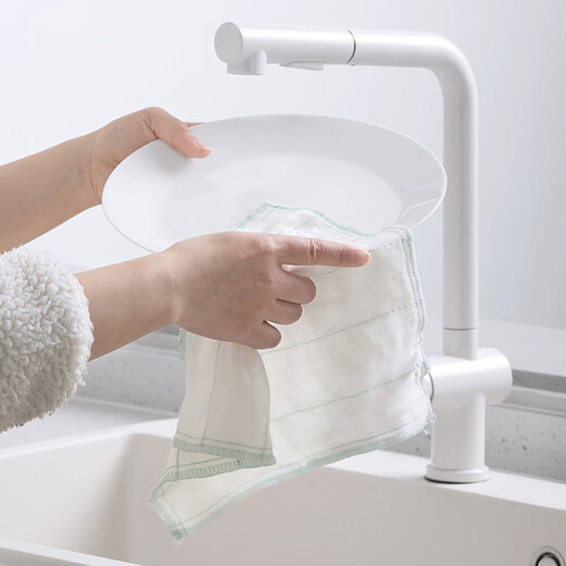 Camellia kitchen dishcloth, cotton soft cleaning towel, rag that absorbs water, does not shed easily, stains oil, dishcloth, household cleaning, tablecloth, soft cleaning cloth (2 packs, 10 pieces in total) 30CM*30CM