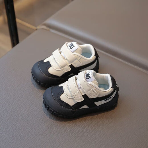 KUCLUT baby boy toddler shoes 2025 autumn and winter new 1-2 to 3-year-old children's shoes women's winter soft-soled children's functional shoes black 16 inner length 11.5cm