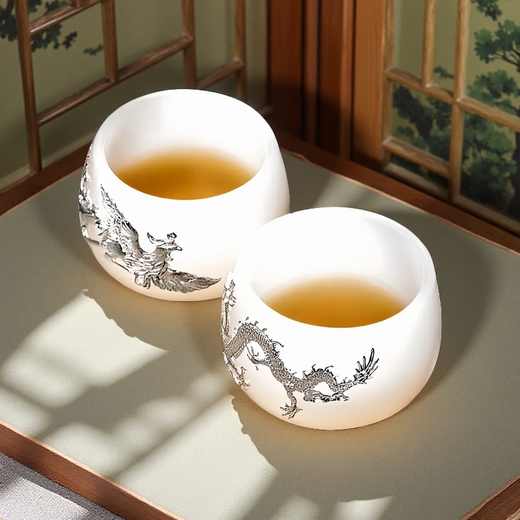 Richunliu high-end sky blue Ru kiln gilt jade porcelain Kung Fu tea set light luxury gift suet jade bowl gift box Ru Qing jade porcelain tea set gift box 10 pieces