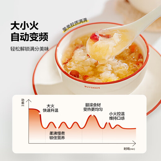 Buydeem Health Pot, Fully Automatic Warm Infusion Tremella Pot, Glass Constant Temperature Household Health Flower Teapot, Large Capacity Tea Boiler, Tea Kettle, Good Gifts, K118 Upgraded Pig Powder | Warm Infusion | K123 1.5L