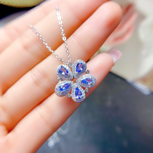 CAOX has a special offer on a multi-wear natural tanzanite necklace chain with high clarity and color beautiful stones 3*5mm