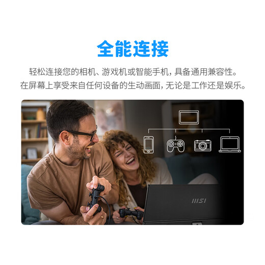微星（MSI）15.6英寸便携显示器 IPS屏 双Type-c口 内置扬声器 防蓝光 护眼不闪屏 PRO MP165 E6
