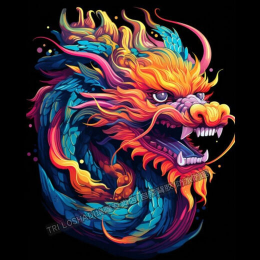 Litian domineering colorful faucet stickers electric vehicles motorcycle scratches decoration stickers living room entrance domineering zodiac dragon SS6627 without background Long side 15cm is a little larger than mobile phone