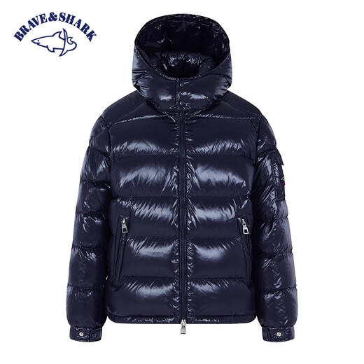 BRAVE&SHARK/Warrior Shark Down Jacket Men's Winter Thickened Fashionable Shiny Windproof Warm Jacket Black XL