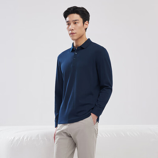 Youngor POLO shirt for men high quality cotton modal blended plain weave extra soft fabric men's POLO shirt soft and comfortable 2025 new product Navy VLYM519961FCA XL (recommended 150-165Jin Jin equals 0.5kg)