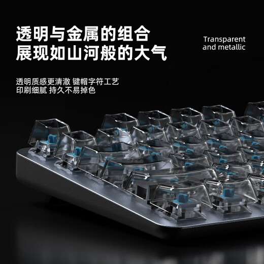 罗技K845有线机械键盘透明键帽打字电脑办公青红茶轴电竞游戏 k845极光键帽(键帽独立包装) TTC-红轴 否 104键 官方标配