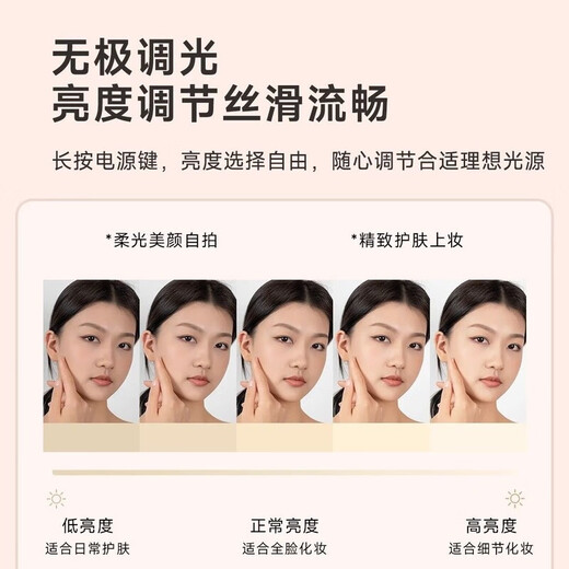 DOCO LAB Folding Mirror LED Beauty Mirror Makeup Light Mirror Desktop Mirror 8.5 Inch White + Foldable