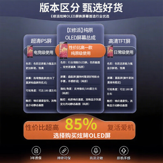 E Xiupai is suitable for Huawei Honor mobile phone screen assembly replacement. It is suitable for Honor x60 screen. Face-to-face assembly. High-definition TFT screen.